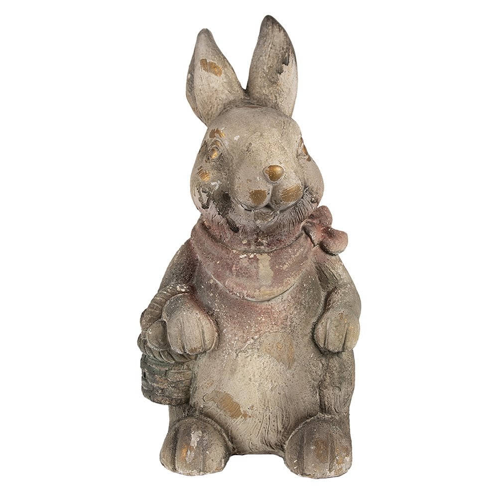 Decoratie Beeld Konijn 41 cm Grijs Bruin Magnesium (MGO)