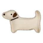 Decoratie schaal Hond 20x13x3 cm Wit Vilt
