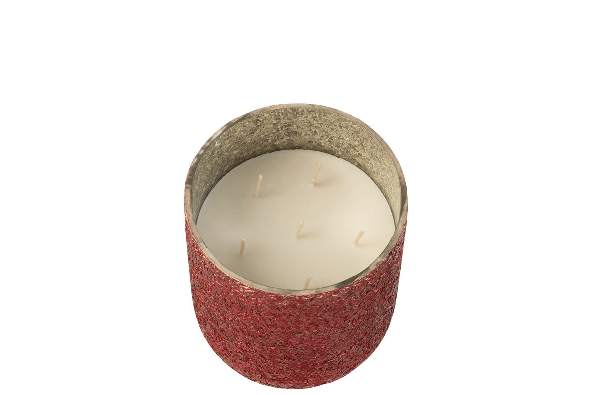 J-Line geurkaars Luxuria - Berry Bliss - glas - rood - large - 80U