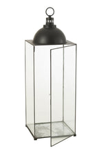 J-Line lantaarn Hagrid - glas/ijzer - zwart - large