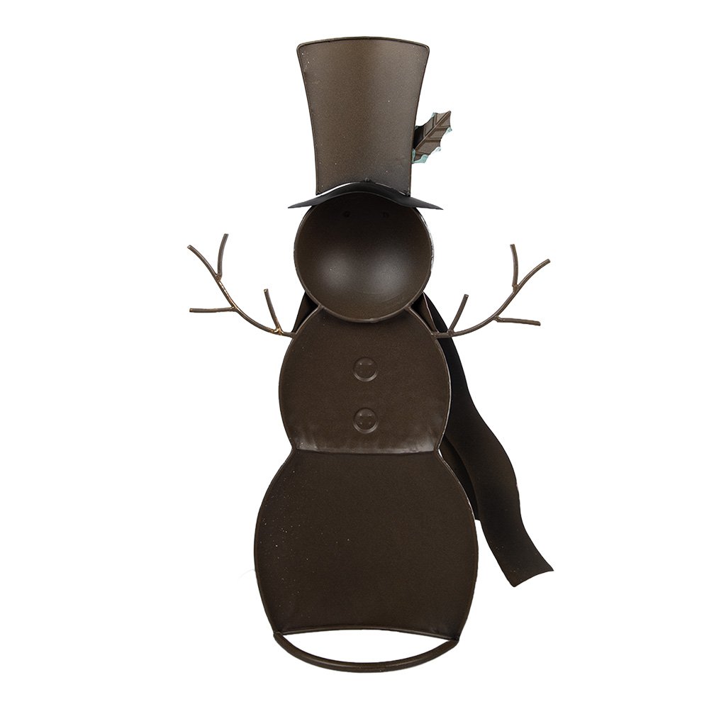 Decoratie Beeld Sneeuwpop 29x9x51 cm Wit Metaal