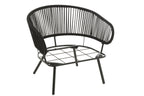 J-Line Set Van Drie Stoel/Bank Poa Metaal/Rattan Zwart
