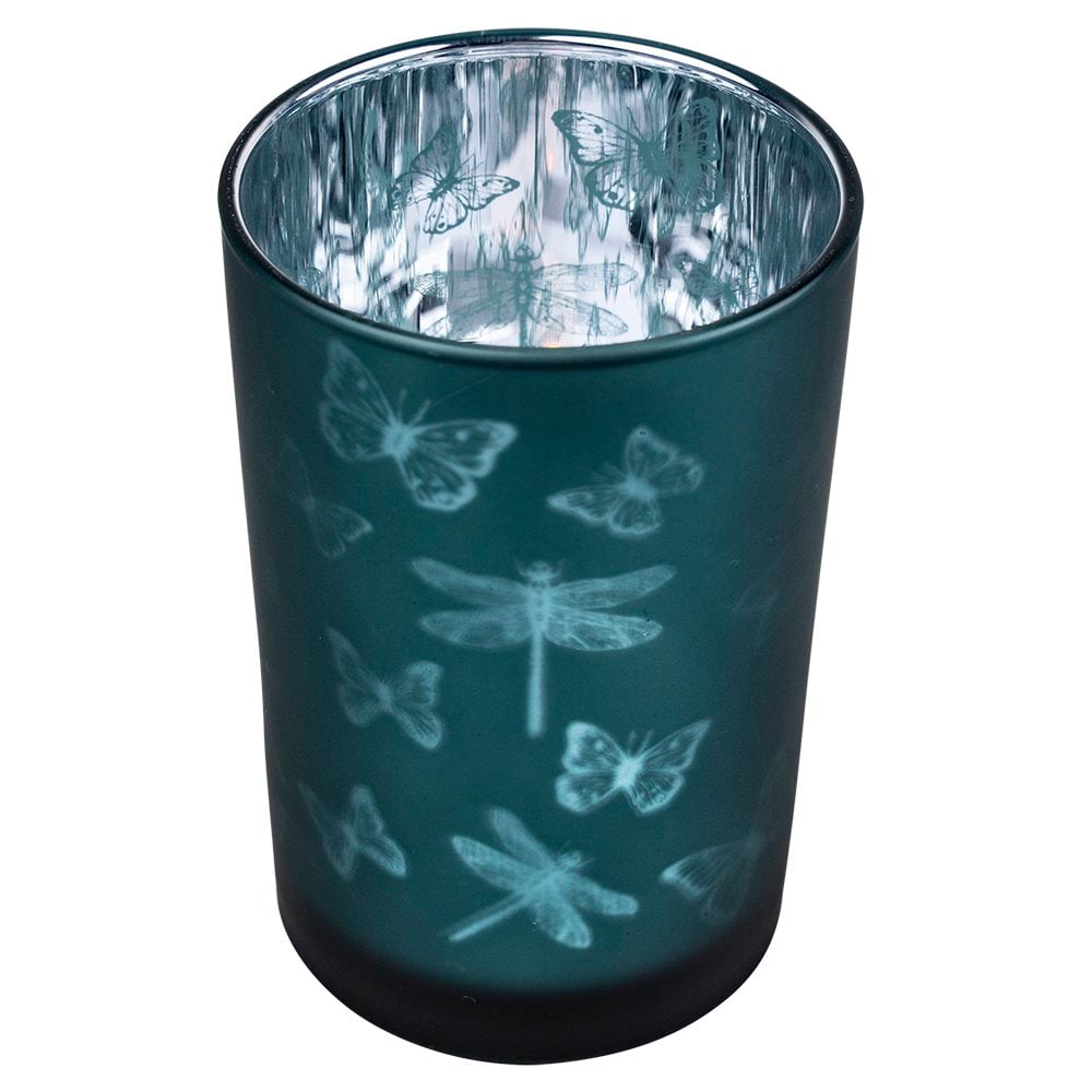 Theelichthouder insecten petrol large 18cm*