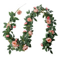 Kunstbloem Guirlande 150 cm Roze Groen Kunststof Rozen
