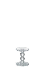 J-Line kaarshouder Druppels - glas - transparant - small