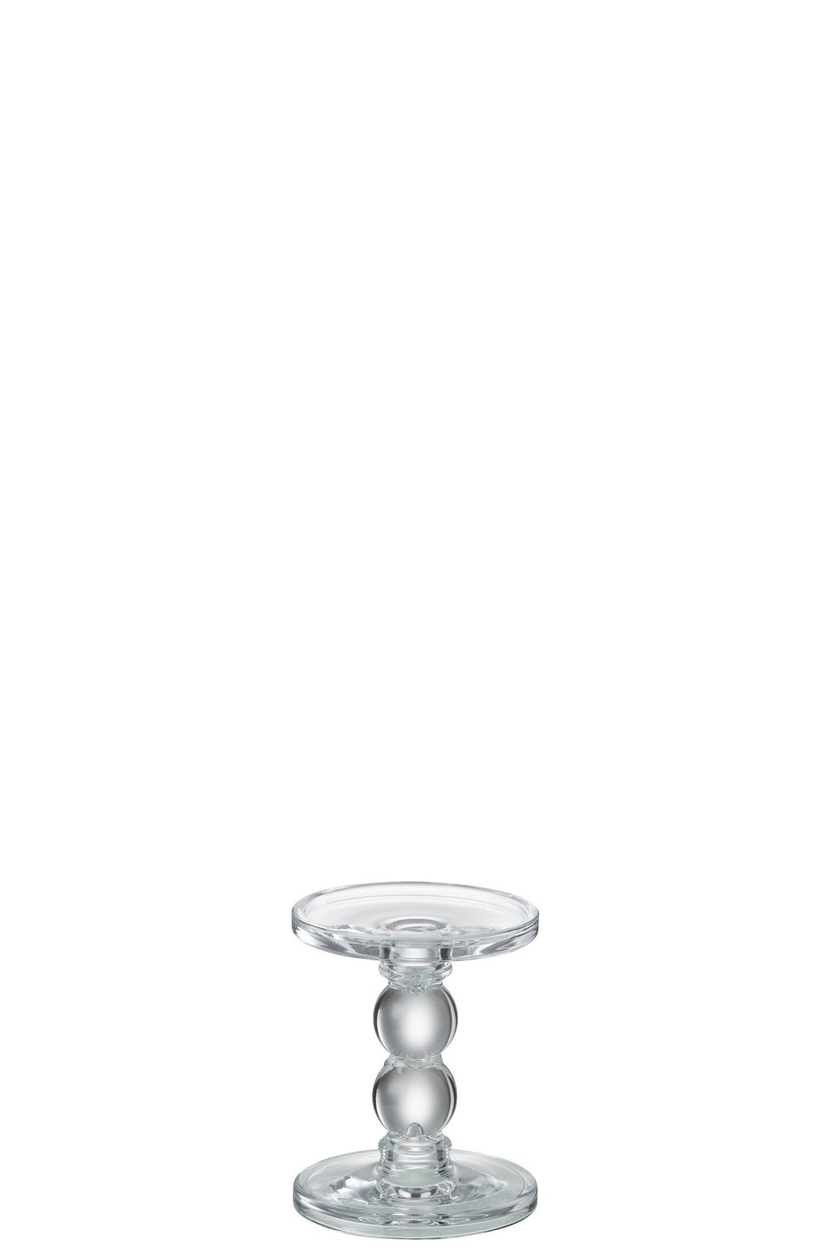 J-Line kaarshouder Druppels - glas - transparant - small