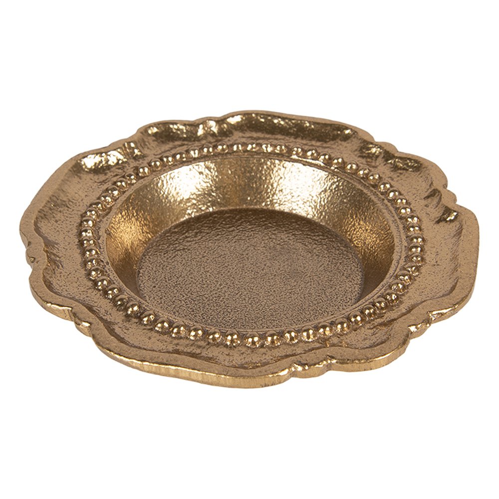 Decoratie schaal Ø 12x2 cm Goudkleurig Aluminium