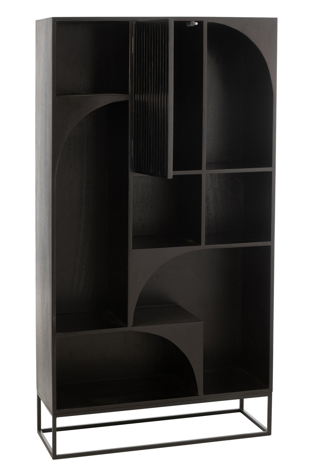 J-Line Rek Mode Mango Hout/Mdf Zwart