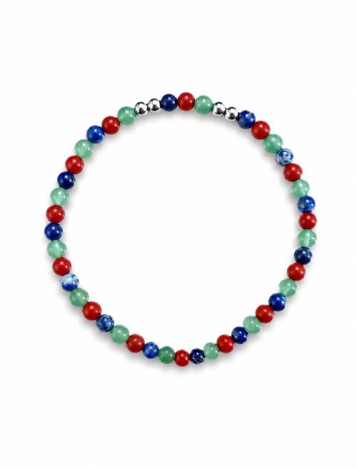 Dames armband Lapis Lazuli, Aventurijn en rode Jaspis 4 mm