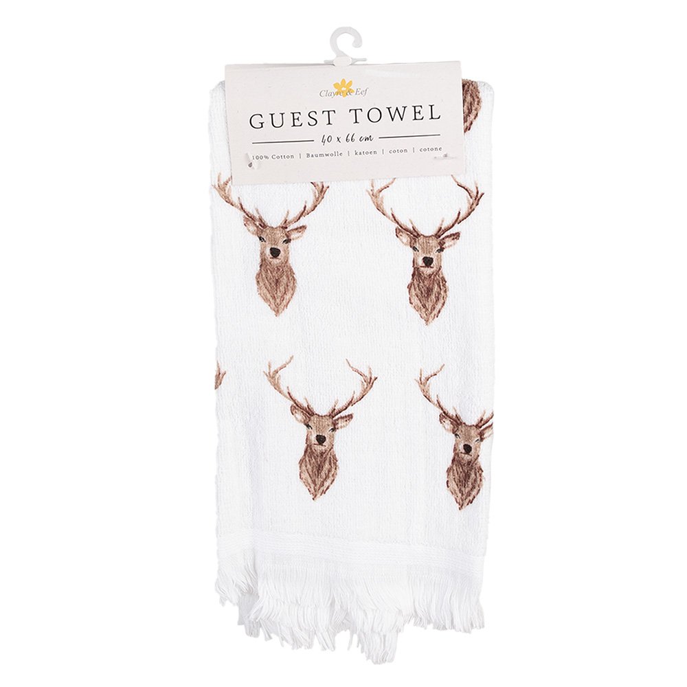 GASTENDEoekje 40x66 cm Beige Bruin Katoen Hert Toilet Handdoek