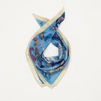 Sjaal | Moerbeizijde Vogellied | Blauw