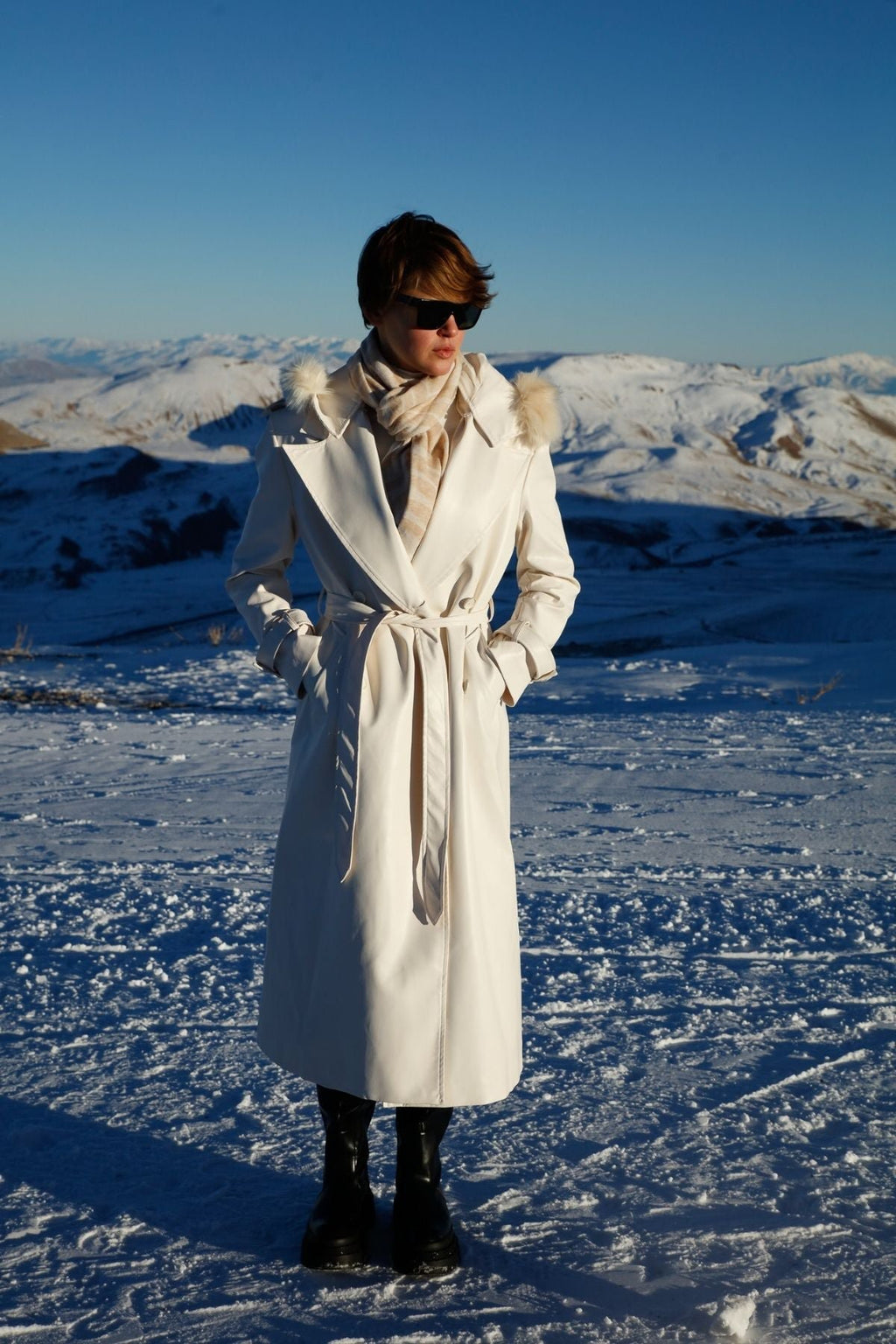 Tijger sjaal ecru-beige