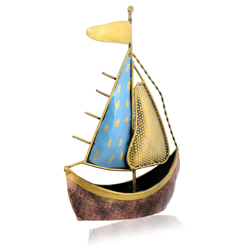 Decoratief beeldje – Metalen Turkse scheepsboot Naav – 30 cm hoog