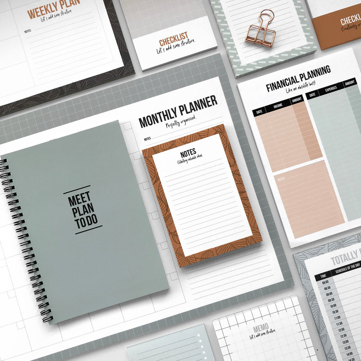 A5 Noteblock Financial Planning, per 5 stuks
