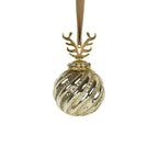 Decoratie bal gewei goud 8cm