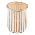 Theelichthouder Ø 10x11 cm Beige Glas Waxinelichthouder
