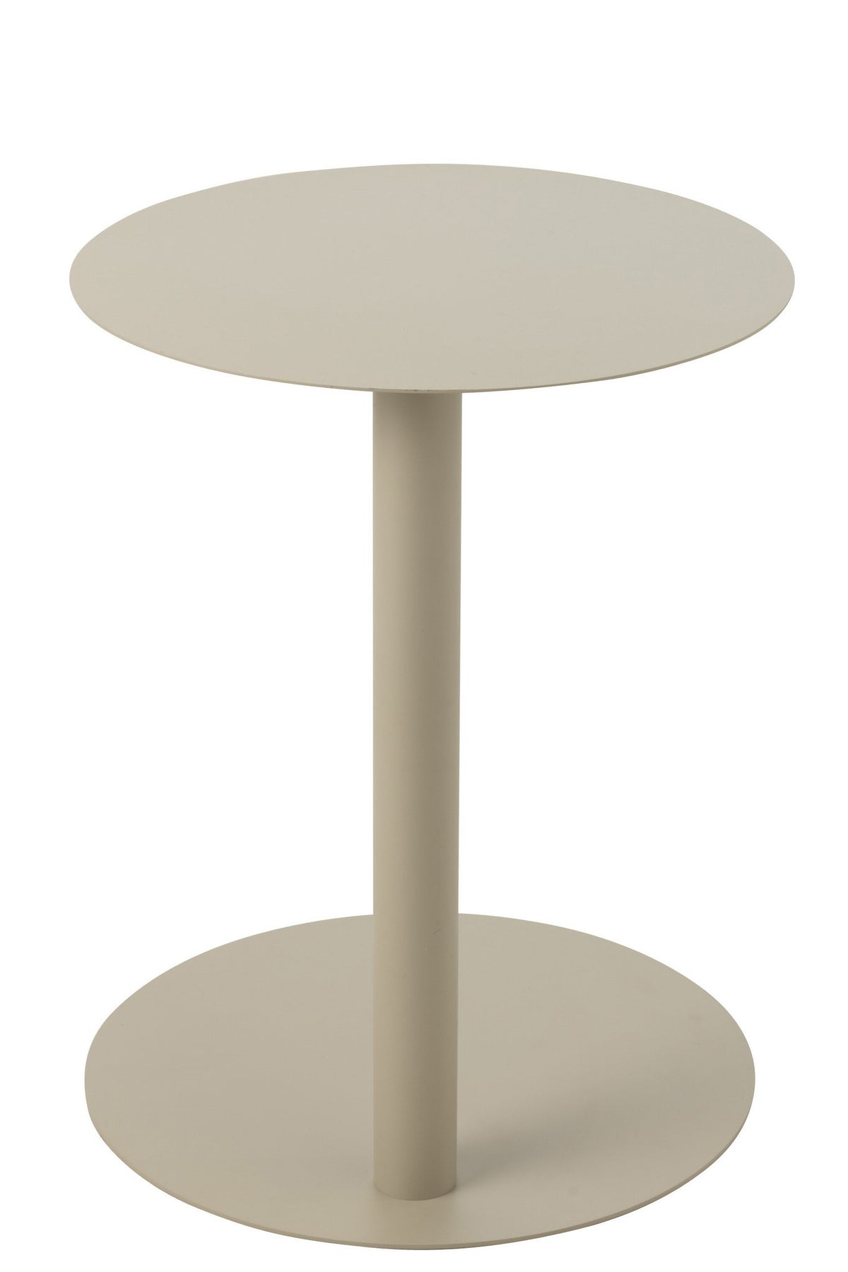 J-Line Bijzettafel Rond Metaal Beige