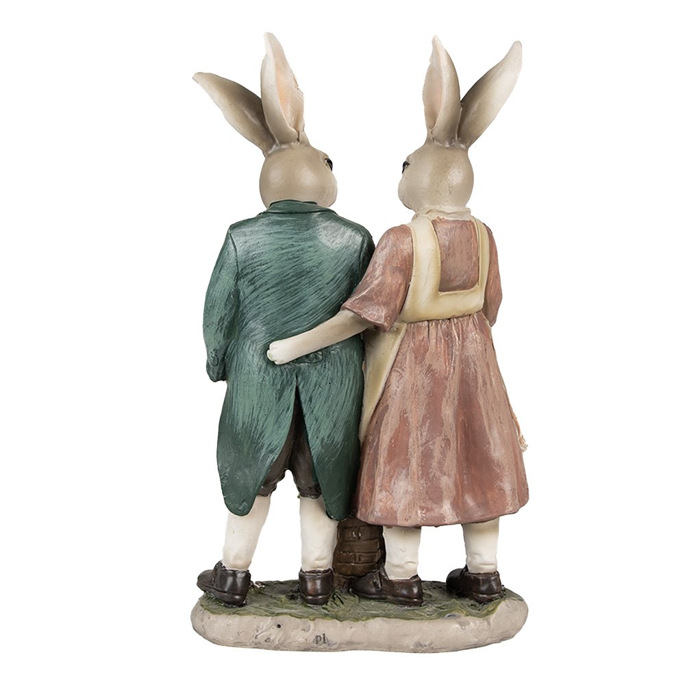Beeld Konijn 26 cm Bruin Polyresin Paasdecoratie