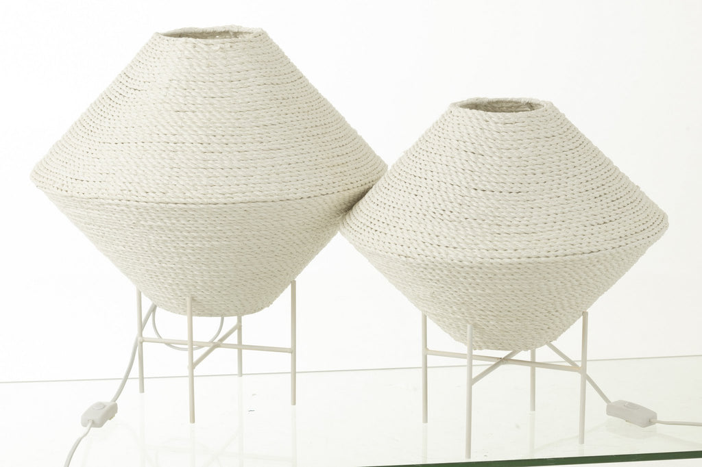 J-Line hanglamp Ufo Raffia - wit - groot
