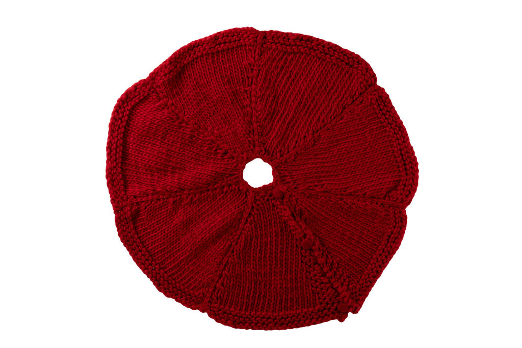 J-Line kerstboom rok Gebreid - polyresin - rood