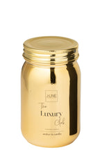 J-Line geurkaars Voorraadpot - Amber & Vanilla - glas - goud - 69U