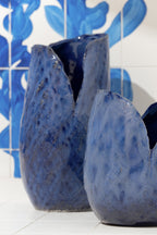 J-Line vaas Thibault - keramiek - blauw - L