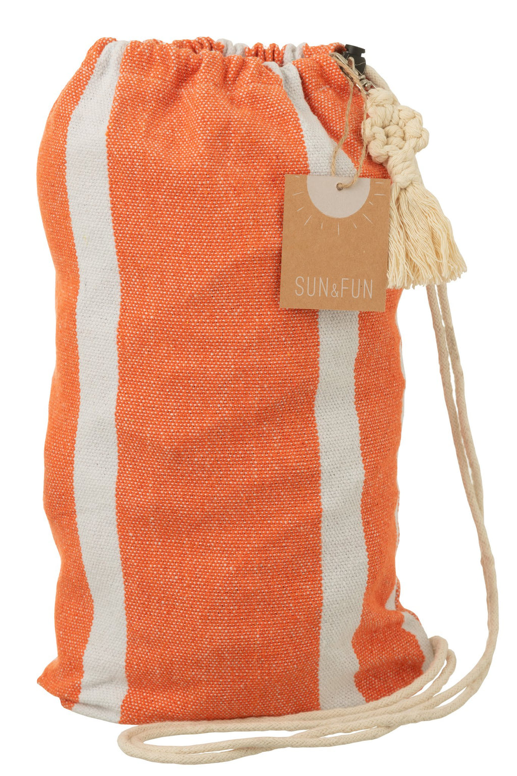 J-Line Hangmat Strepen Katoen/Polyester Oranje/Wit