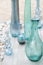 J-Line vloervaas - glas - azuurblauw
