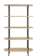 J-Line Rek Eli 5Planken Mango Hout/Staal Naturel/Grijs