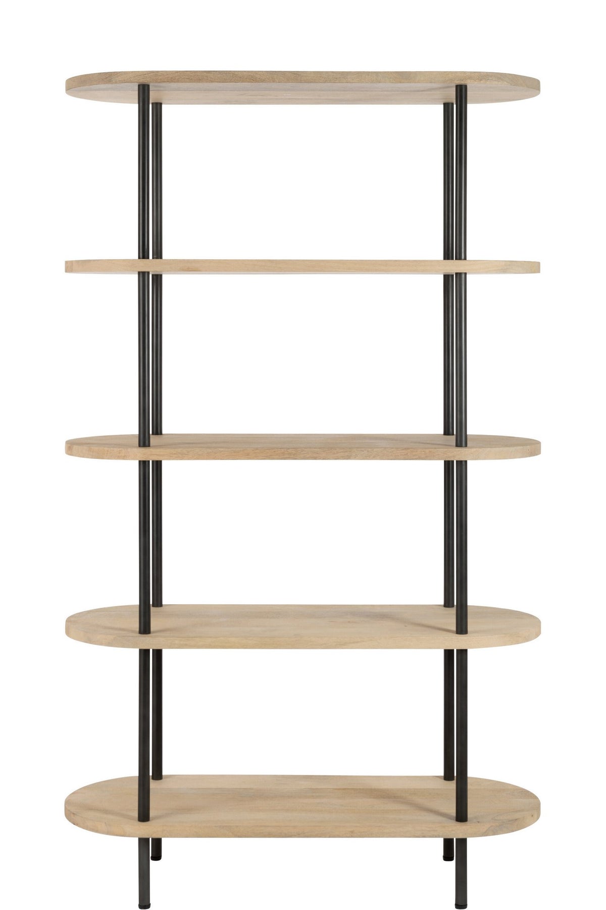 J-Line Rek Eli 5Planken Mango Hout/Staal Naturel/Grijs