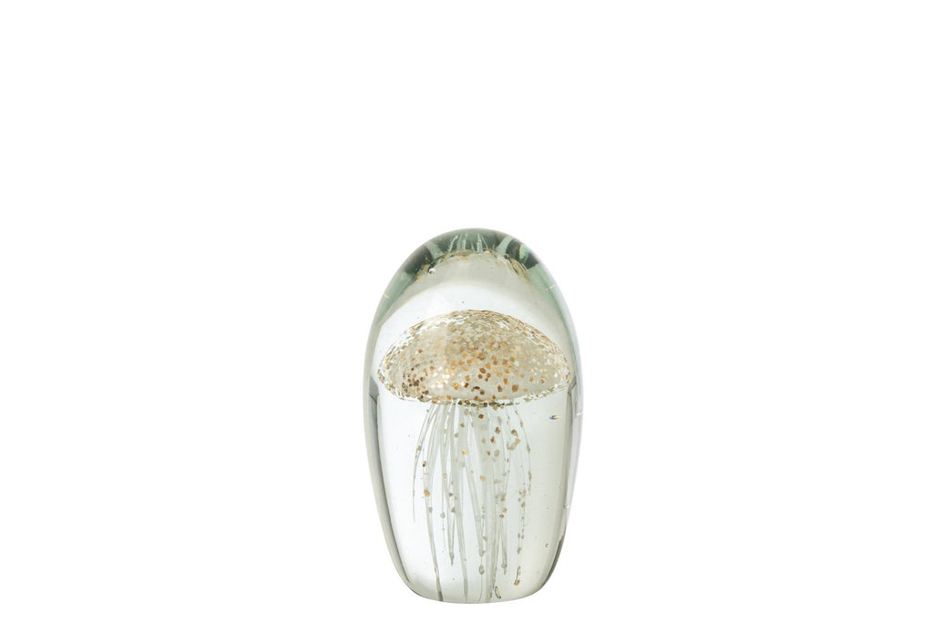 J-Line presse-papier Kwal - glas - wit/goud - small