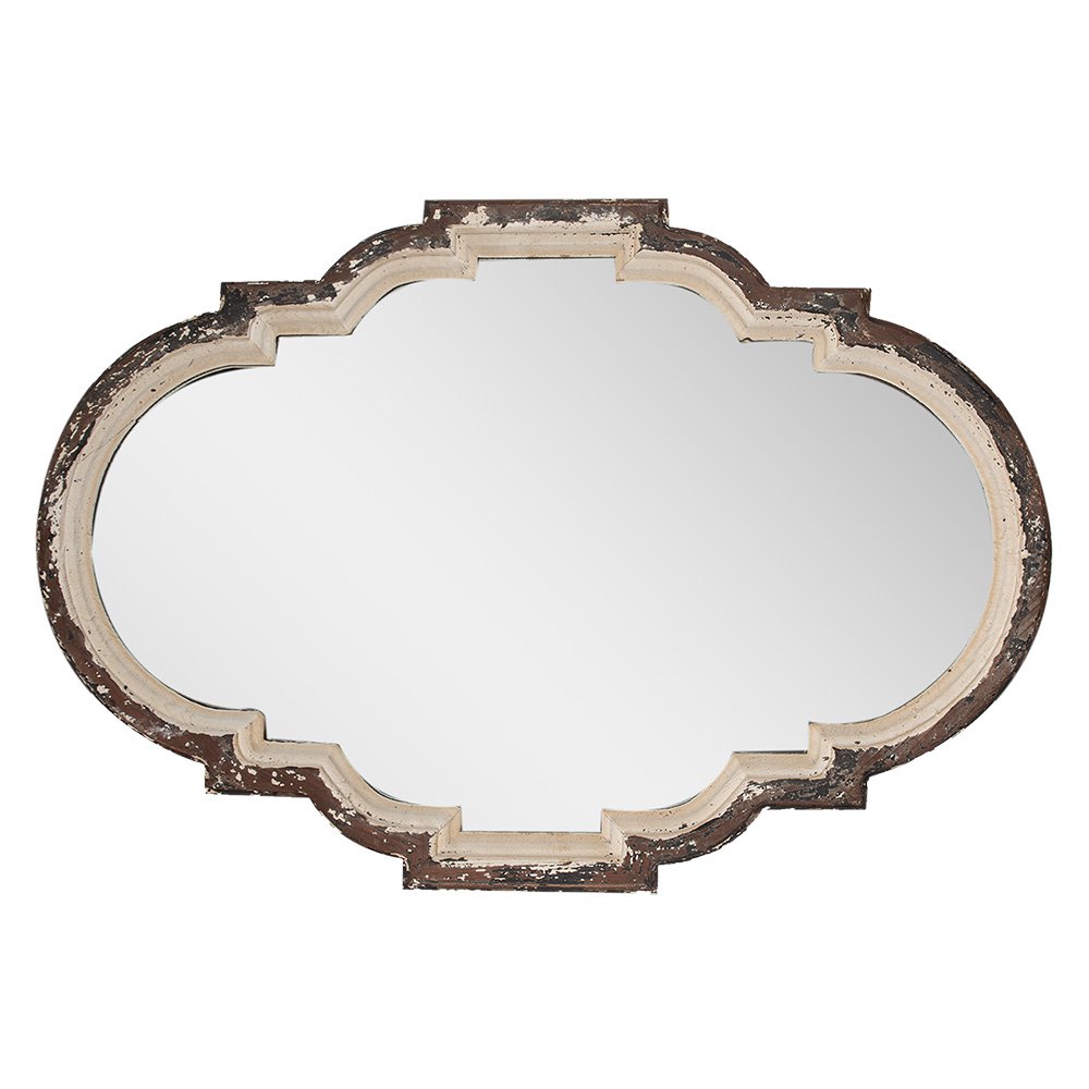 Mirror 63x4x91 cm Bruin Beige Hout Wall Mirror