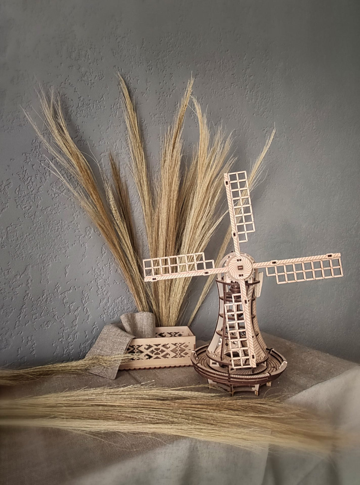 Eco Wood Art (EWA) 3D Mechanische Puzzel Windmill, 2130, 34x19,5x40cm