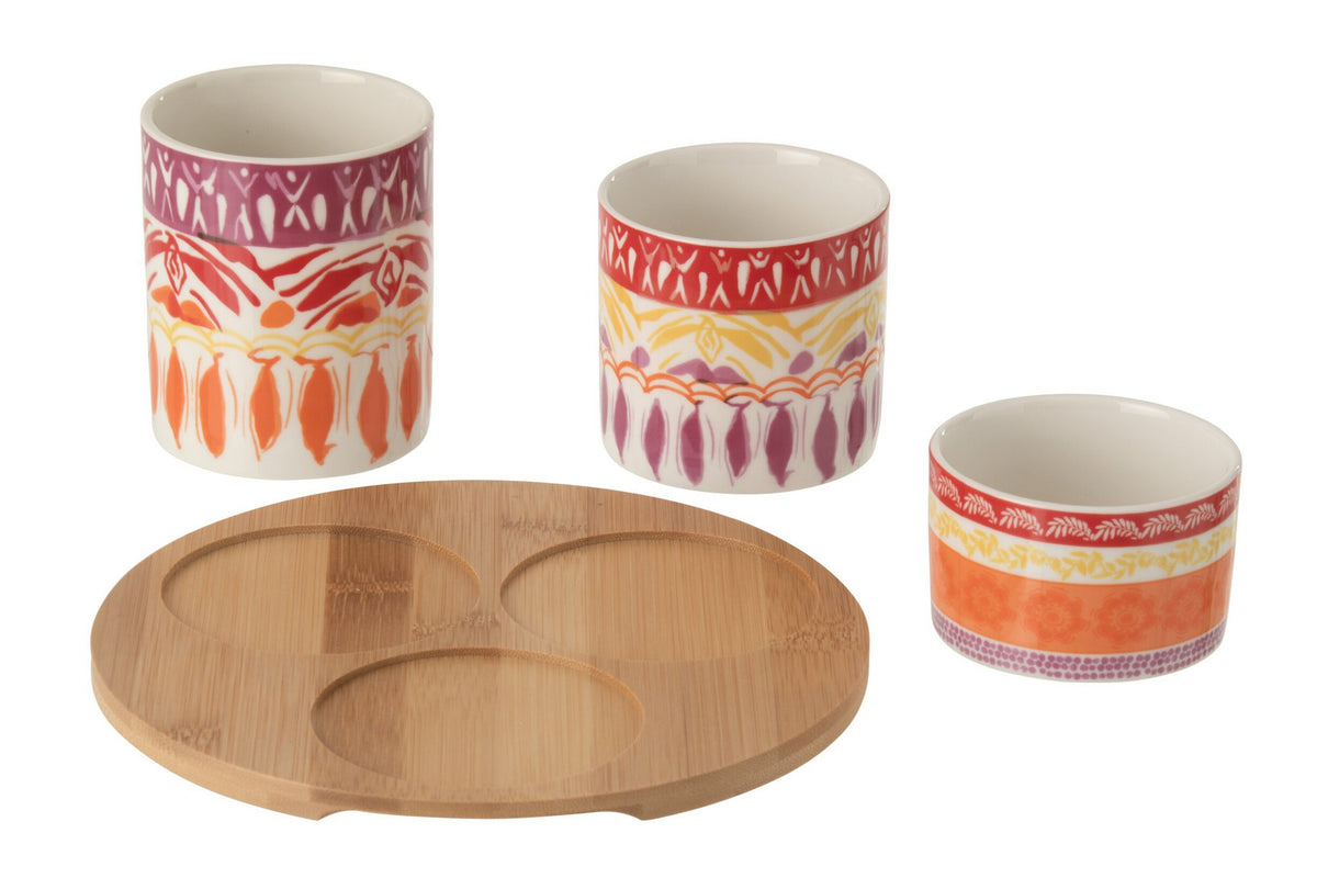 J-Line aperoschaal - keramiek - paars/rood - S