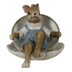 Beeld Konijn 11x8x7 cm Bruin Groen Polyresin