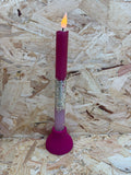 LED Dip Dye kaars Bordeaux/Chestnut, glitter zilver, nr. 107