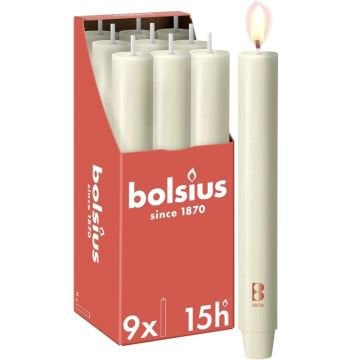 Rustiek tafelkaars XL 9 stuks Soft Pearl