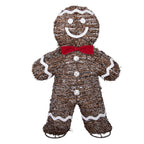 Kerstdecoratie met LED-verlichting Gingerbread man 40x61 cm Bruin Rotan
