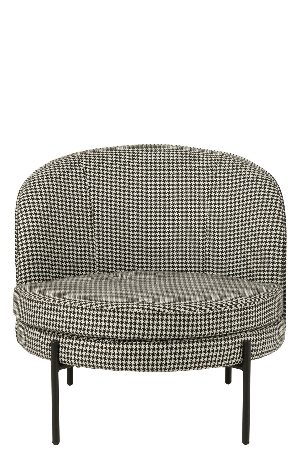 J-Line zetel Pied-De-Poule - ijzer - zwart/wit