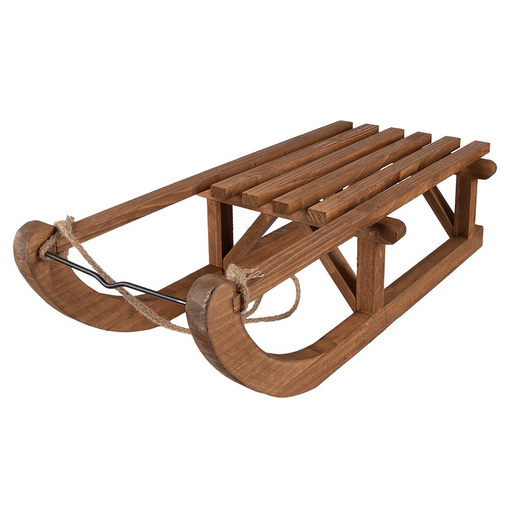 Decoratie Slee 62x31x20 cm Bruin Hout
