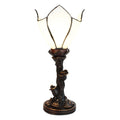 Tiffany Tafellamp 32 cm Wit Bruin Glas Tiffany Bureaulamp