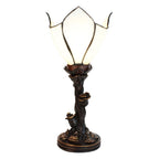Tiffany Tafellamp 32 cm Wit Bruin Glas Tiffany Bureaulamp