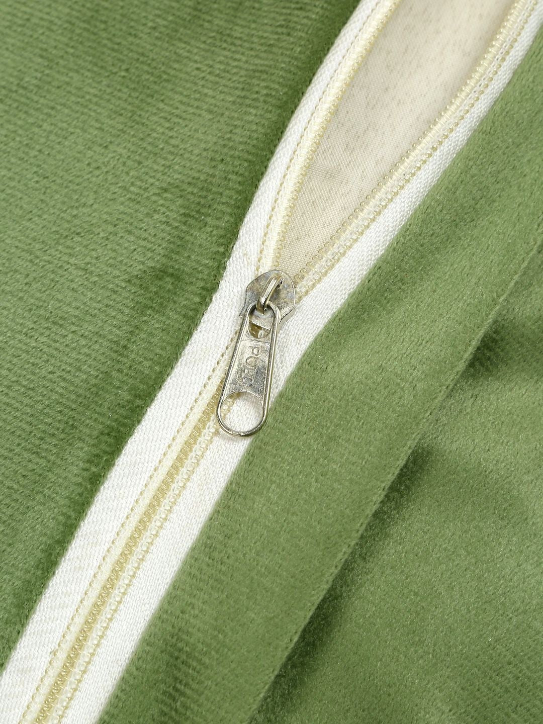 Set van 3 - Olijfgroene geborduurde fluwelen vierkante kussenhoezen – Duurzame bekleding