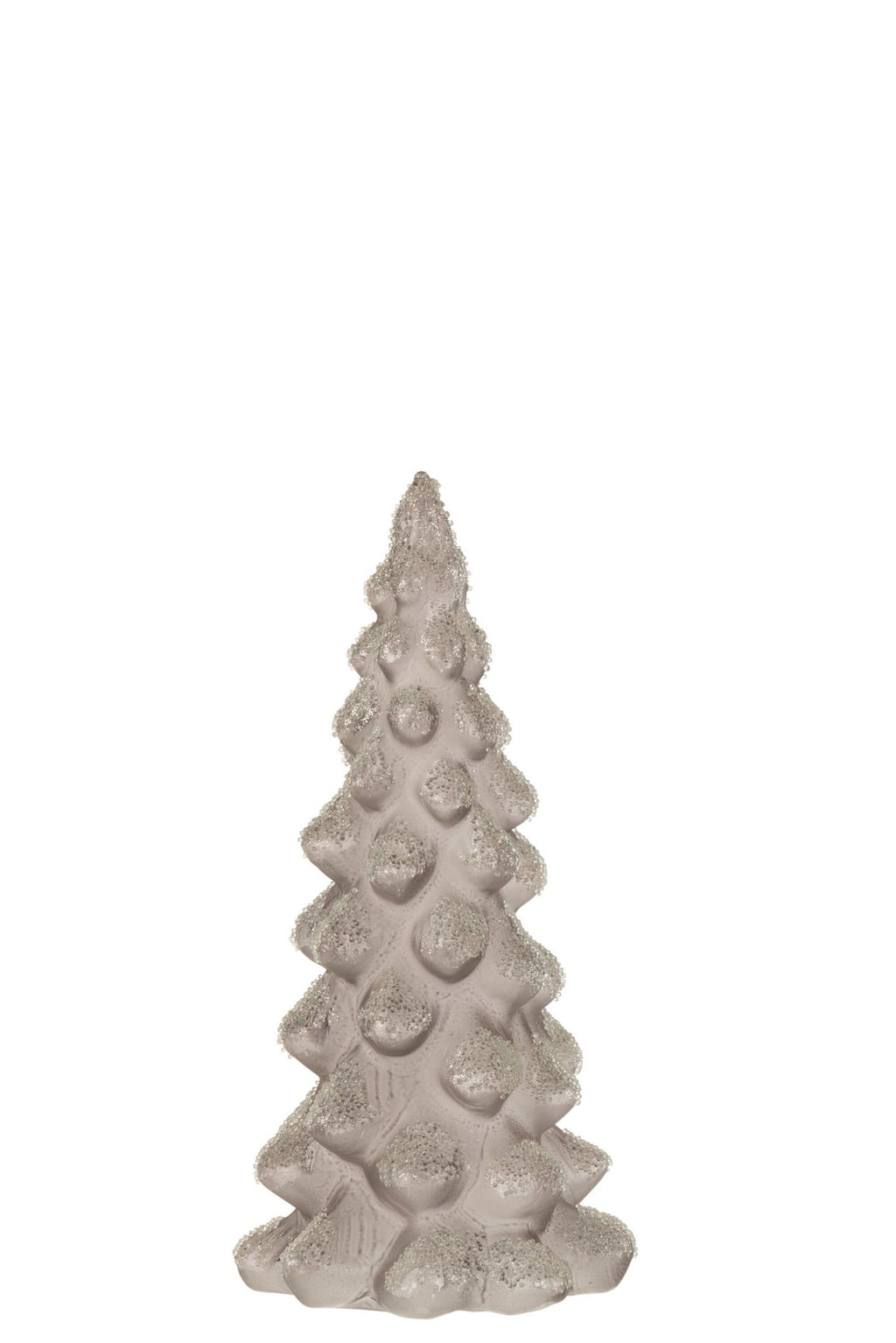 J-Line decoratie Kerstboom Suiker - glas - grijs - small