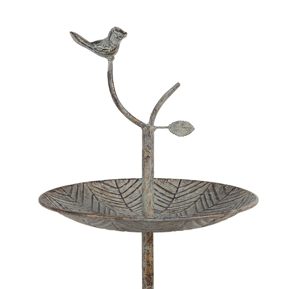 Etagère 2 laags Ø 26x48 cm Groen Bruin Metaal Vogel