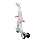 Beeld Konijn 62 cm Wit Roze Polyresin Paasdecoratie