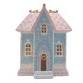 Gingerbread house met LED 12x9x15 cm Blauw Polyresin