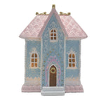 Gingerbread house met LED 12x9x15 cm Blauw Polyresin