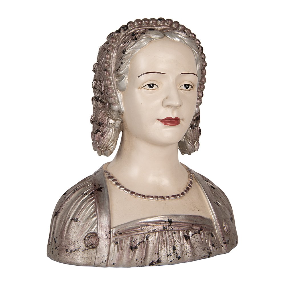 Decoratie Beeld Vrouw 27x15x30 cm Beige Kunststof