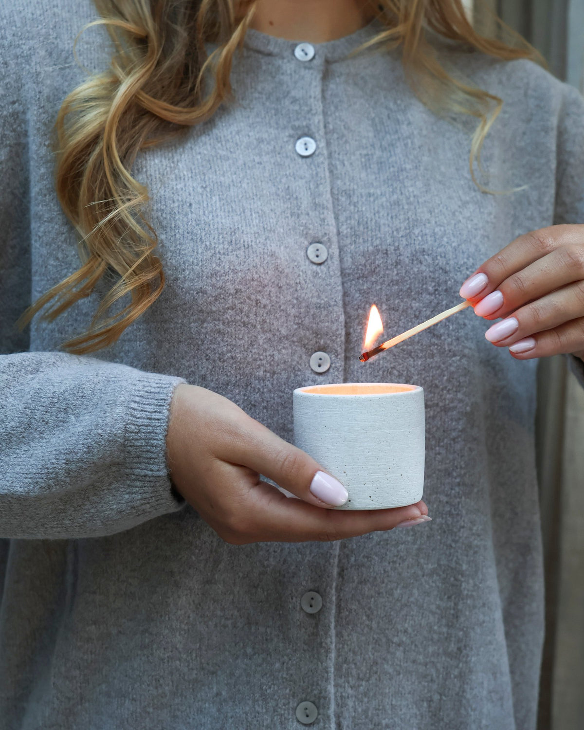 Leeff Tealight holder Ties light grey